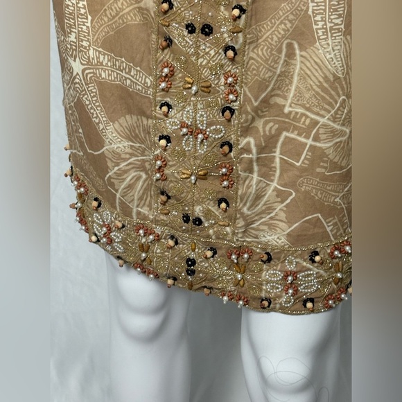 Anthropologie Olliari Beaded Puff-Sleeve Mini Dress - Picture 7 of 10